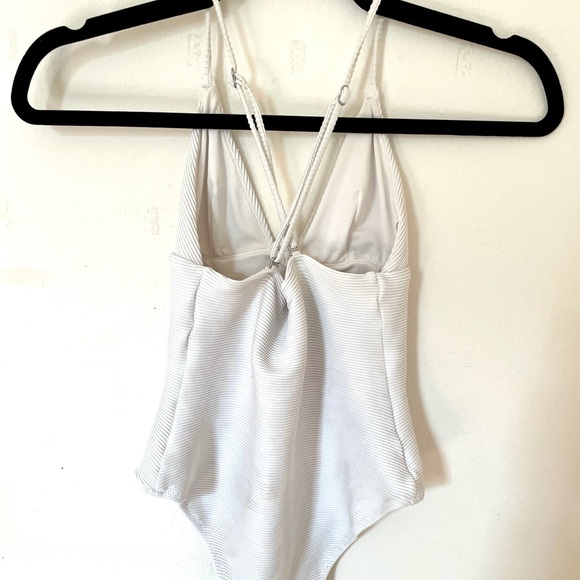 H&M Swim Ribbed White One Piece Swimsuit Poshmark
